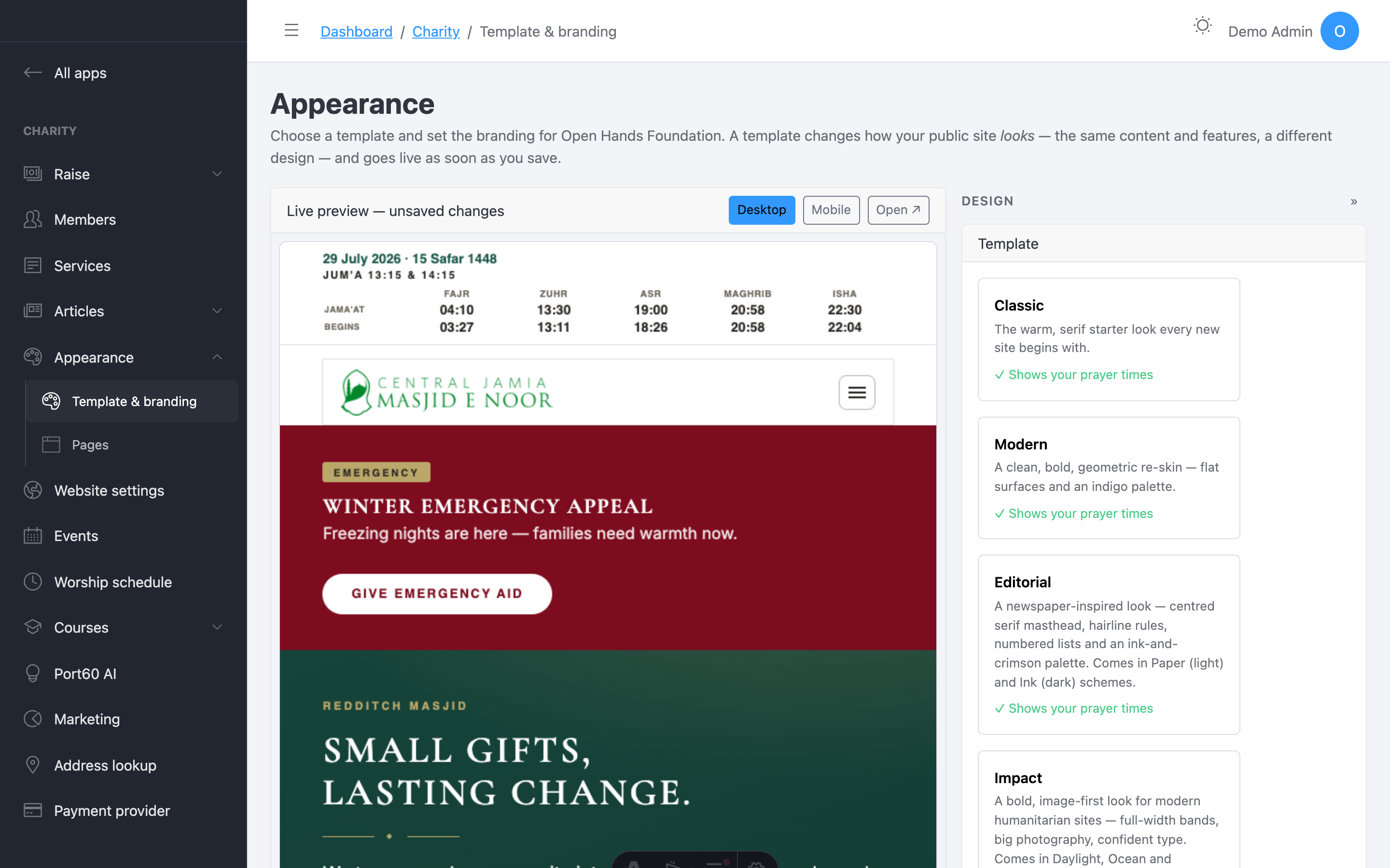 Appearance editor