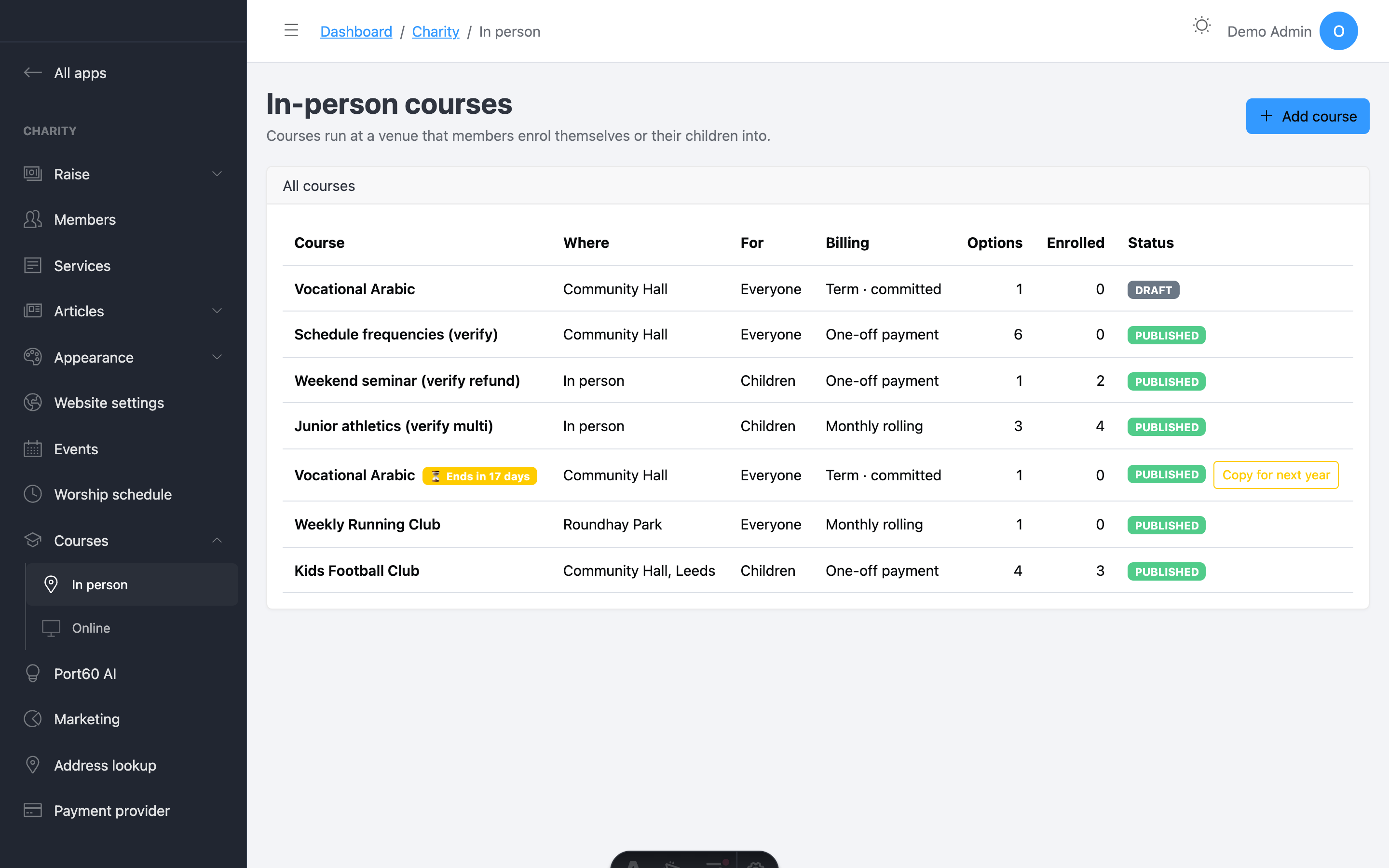 Courses
